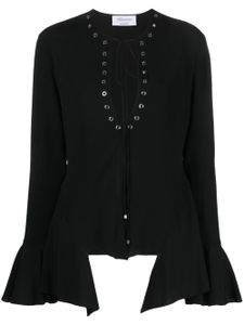 Blumarine blouse à détail d'œillets - Noir