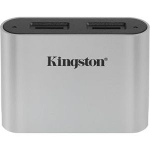 Kingston Technology Workflow microSD Reader geheugenkaartlezer USB 3.2 Gen 1 (3.1 Gen 1) Type-C Zwart, Zilver