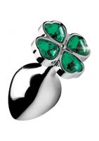 Lucky Clover Gem - Medium Anal Plug - Silver