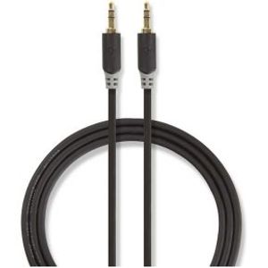 Stereo audiokabel | 3,5 mm male - 3,5 mm male | 0,5 m | Antraciet