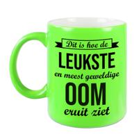 Leukste en meest geweldige oom cadeau mok / beker neon groen 330 ml - feest mokken