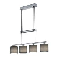 Trio Hanglamp Garda 4-lichts nikkel mat met antraciet 305400411