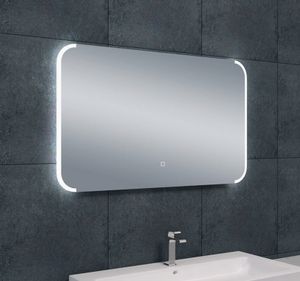 Badkamerspiegel Bracket | 100x60 cm | Rechthoekig | Directe en indirecte LED verlichting | Touch button | Met verwarming