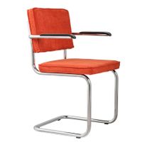 Ridge Rib eetkamerstoel Zuiver armleuning - oranje