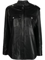 John Richmond chemise frangée en cuir - Noir