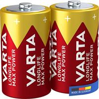 VARTA Longlife Max Power D Mono LR20 Batterij (verpakking met 2 stuks) Alkaline Batterijen – Made in Germany – ideaal voor speelgoed en dagelijks gebruikte apparaten