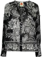 FARM Rio blouse Bloom à imprimé cachemire - Noir