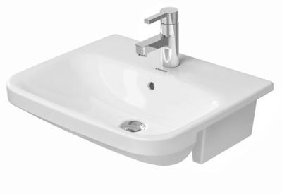 Duravit DuraStyle half-inbouwwastafel 55x45,5 cm met overloop en kraanvlak, wit Duravit DuraStyle half-inbouwwastafel 55x45,5 cm met overloop en kraanvlak, wit