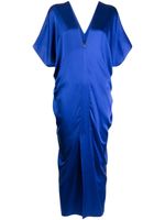 VOZ robe en soie à design caftan - Bleu