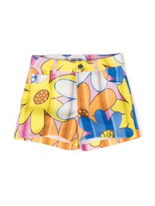 Moschino Kids short en coton stretch à fleurs - Blanc