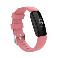 By Qubix - Compatible met Fitbit Inspire 2 & Ace 3 - Sportbandje met gesp - Maat: Large - Oudroze - Compatible fitbit bandje