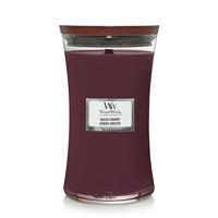 WoodWick Large Hourglass-geurkaars met knapperende lont | Black Cherry | Tot wel 130 uur brandtijd
