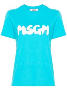 MSGM t-shirt à logo imprimé - Bleu