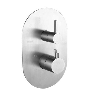 Douchekraan Ore 10cm Hartafstand Thermostatisch Inbouw Rond RVS 2 Greeps