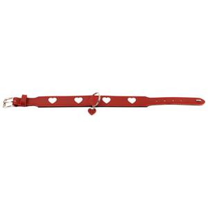 Hunter 069903 Rood, Wit Leer S-M Hond Standaard halsband