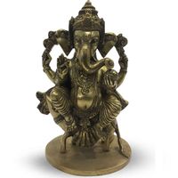 Ganesh Zittend op Rat - 27 cm - thumbnail