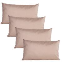 Buiten of tuin sier kussens - 4x - taupe/beige - 30 x 50 cm - binnen/buiten - thumbnail