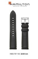 Horlogeband Hamilton H690767103 Leder Zwart 22mm - thumbnail