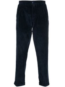 Kiton pantalon en velours côtelé à coupe droite - Bleu