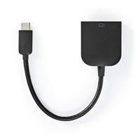 USB-Adapter | USB 3.2 Gen 1 | USB-CT Male | VGA Female 15p | 5 Gbps | 0.20 m | Rond | Vernikkeld | PVC | Zwart | Polybag