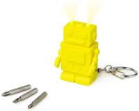 Balvi sleutelhanger Robot 5,6 cm RVS geel 4 delig