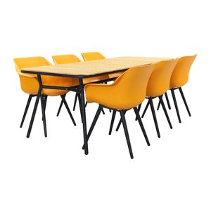 Hartman Sophie Studio Orange/Bella 220x95 cm. - 7-delige tuinset