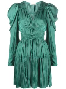 Ulla Johnson robe courte plissée Lu à design métallisé - Vert