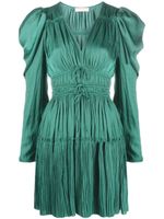 Ulla Johnson robe courte plissée Lu à design métallisé - Vert - thumbnail