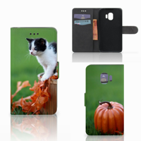 Samsung Galaxy J2 Pro 2018 Telefoonhoesje met Pasjes Kitten