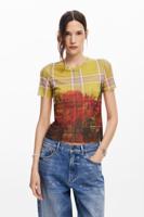 T-shirt van tule met print - YELLOW - L - thumbnail