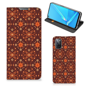 OPPO A52 | A72 Hoesje met Magneet Batik Brown