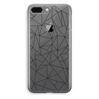 Geometrische lijnen zwart: iPhone 8 Plus Transparant Hoesje - thumbnail