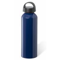 Waterfles / drinkfles / sportfles - glans donkerblauw - aluminium - 800 ml - schroefdop - thumbnail