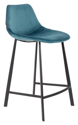 Dutchbone Barkruk Franky Velvet (zithoogte 65cm) - Petrol Dutchbone Barkruk Franky Velvet (zithoogte 65cm) - Petrol