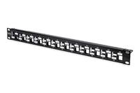 DIGITUS Patch Panel - Modulair - Voor Keystone Modules - 19-inch - 24-poorts - Afgeschermd - Rack-mount 1U - Getrapt - Zwart