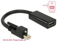 Delock 62640 Adapter mini DisplayPort 1.2 male met schroef > HDMI female 4K Actief zwart