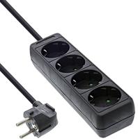 InLine 16441E Stekkerdoos, 4-voudig geaard contact 1,5 m, zwart
