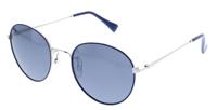 H.I.S zonnebril 84100 cat. 2 dames rond metaal zilver/blauw