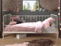 Kajuitbed LICA 90x200 cm metaal mat wit - thumbnail