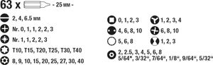 kwb 106800 schroevendraaierbit 63 stuk(s)