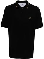 Brunello Cucinelli polo en coton à logo brodé - Noir