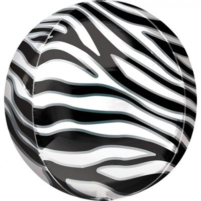 Orbz folieballon Orbz Zebra Print 41 cm zwart/wit Orbz folieballon Orbz Zebra Print 41 cm zwart/wit