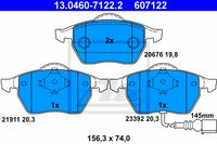 Remmenset, remschijf ATE, Remschijftype: Geventileerd: , Inbouwplaats: Vooras, u.a. für VW, Audi, Seat, Skoda - thumbnail