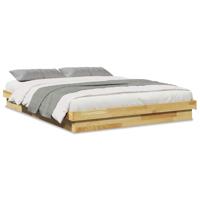 vidaXL Bedframe zonder matras 160x200 cm massief hout eiken, slaapkamermeubilair, bedbodem, tweepersoonsbed, bed, bedstee, houten bed