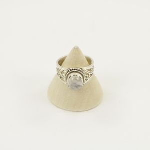 Zilveren Ring met Maansteen Maat 17,5 - Model 1 (Sterling Zilver 925)