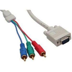 InLine 17202 video kabel adapter 2 m VGA (D-Sub) RCA Multi kleuren