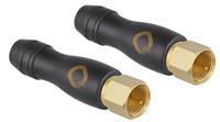 Oehlbach Transmission Shift SX2 coaxiale F-stekker IEC (m/m) (satellietconnector, adapter, schroefbaar) verguld voor TV/radio-aansluiting - 2 stuks