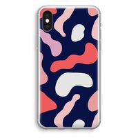 Memphis Shapes Pink: iPhone X Transparant Hoesje - thumbnail