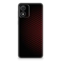 Motorola Moto E13 TPU bumper Geruit Rood - thumbnail