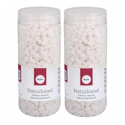Rayher hobby decoratie steentjes kiezels - 2x kokers - wit - 475 ml - Hobby decoratie stenen Rayher hobby decoratie steentjes kiezels - 2x kokers - wit - 475 ml - Hobby decoratie stenen